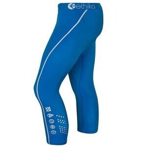 Ethika Womes Athletic Activewear 3/4 Subzero Performance Tights Blue Size Medium